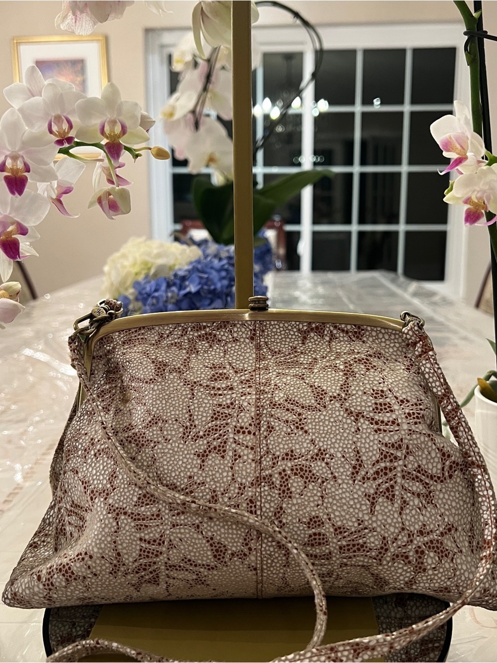 HOBO Floral Embossed Leather Crossbody Bag | Cottagecore Romantic Style